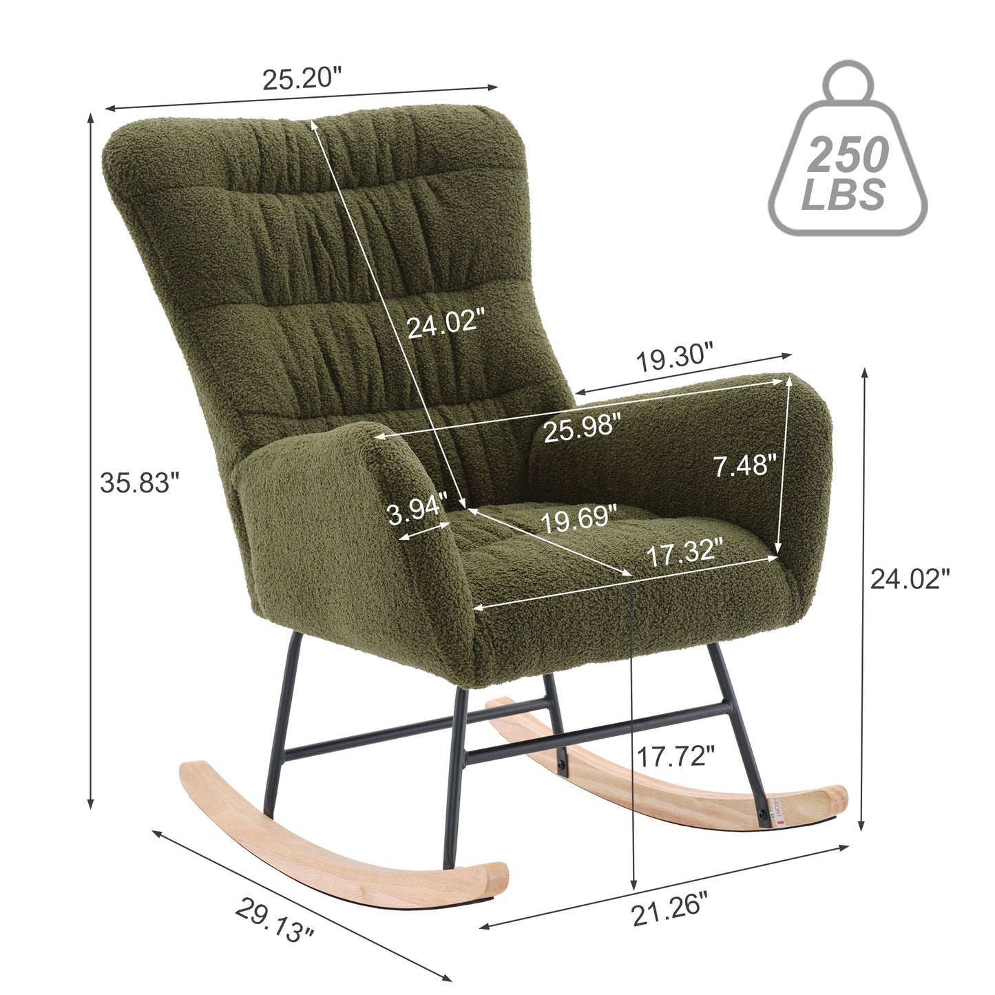 Lyons Nursery Rocking Chair - Dark Green