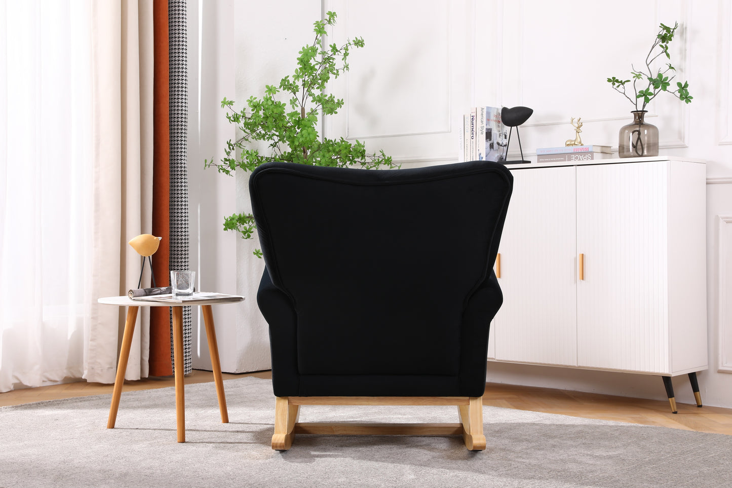 Jarvis Velvet Rocking Chair - Black