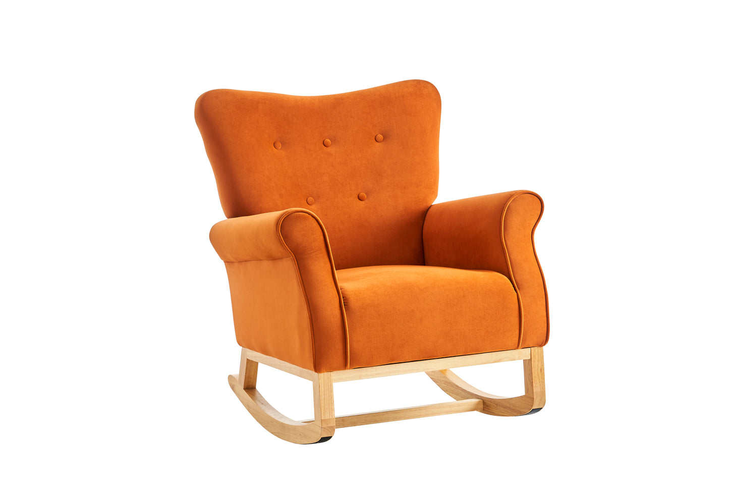 Jarvis Velvet Rocking Chair - Orange