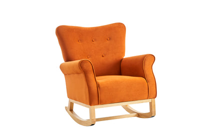 Jarvis Velvet Rocking Chair - Orange