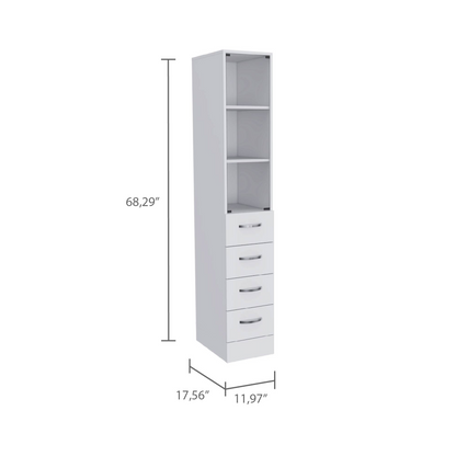 Megan Linen Cabinet - White