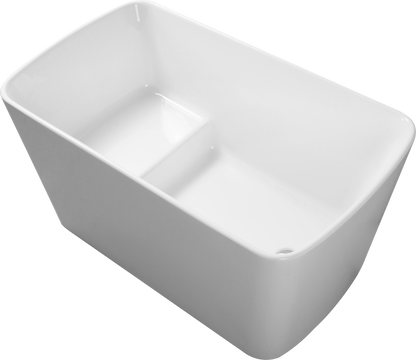 Rinny 49'' Freestanding Japanese Soaking Bathtub with Built-in Seat