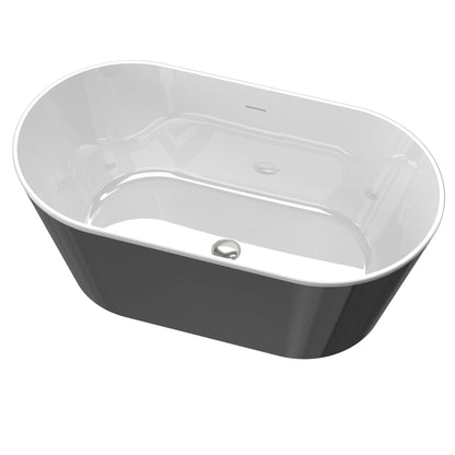 Veno 60" Acrylic Freestanding Soaking Bathtub  - Black