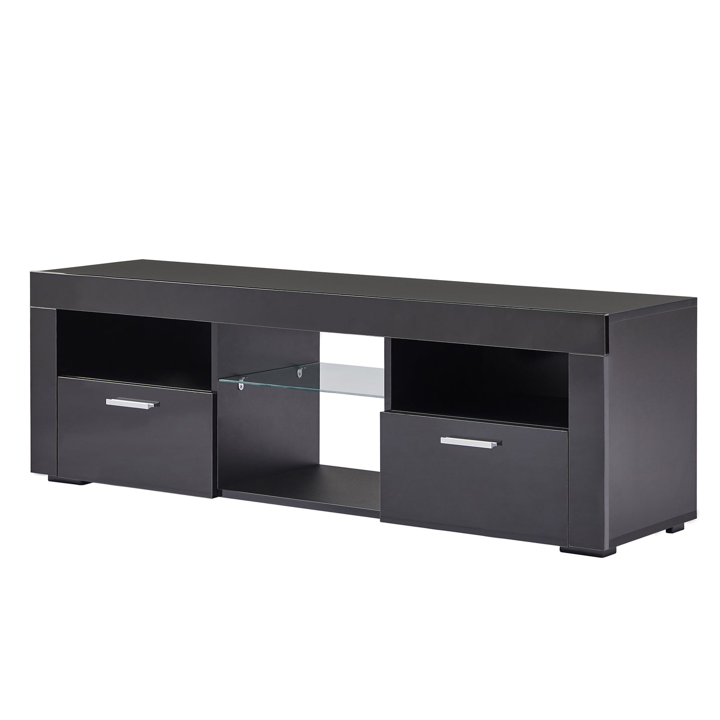 Ford TV Stand with LED Lights - Black