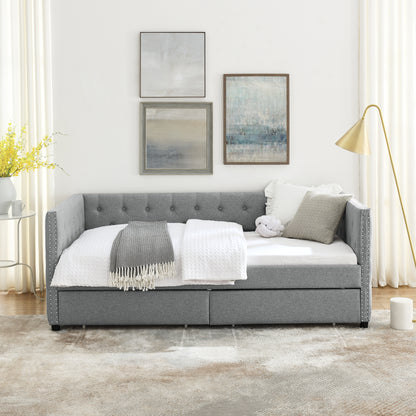 Teza Twin Size Daybed with Drawers - Gray