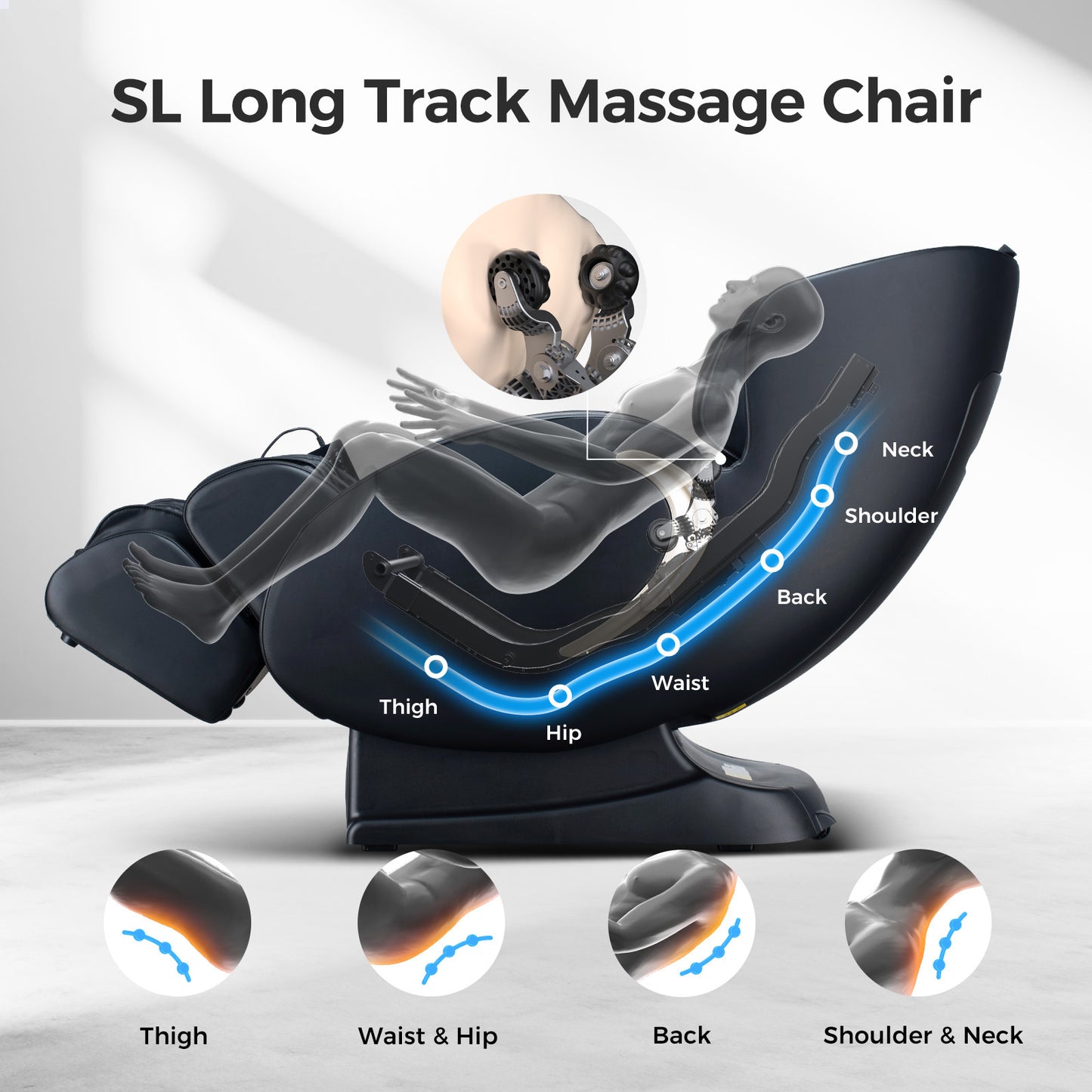 Axel 3D Full Body Zero Gravity Massage Recliner Chair with APP - Black