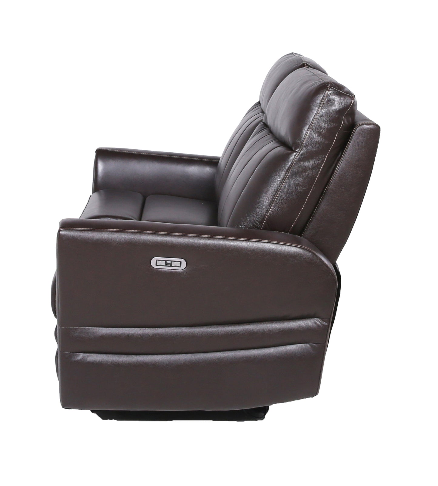 Logan Top-Grain Leather Motion Loveseat - Brown