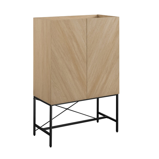 Clarisa Accent Cabinet with Inset Top - Light Brown