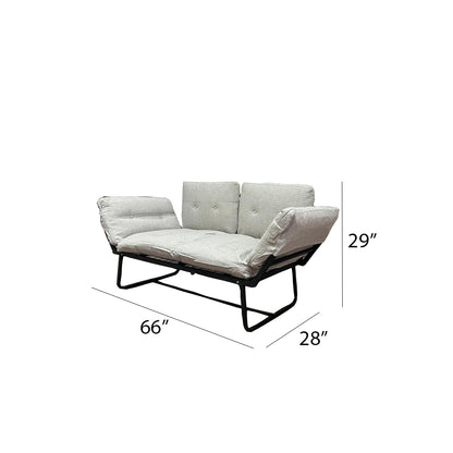 Ayers Violette Metal Frame Futon Love Seat - Beige