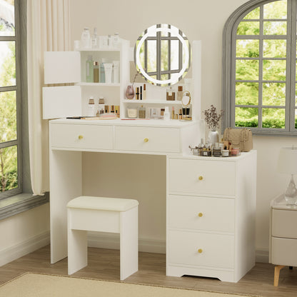 Zamo Vanity Desk with Mirror and Lights