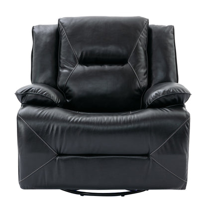 Meyer 360° Swivel and Rocking Manual Recliner Chair with a LED - Black