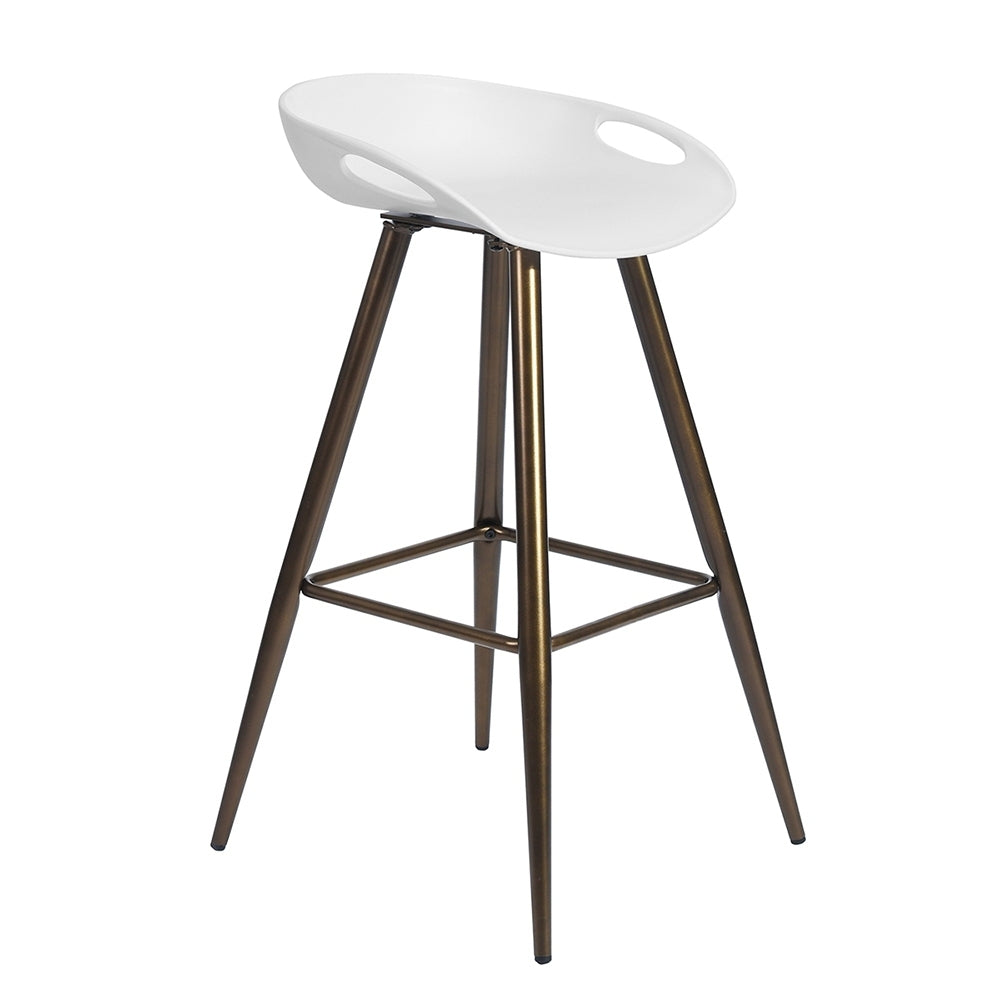 Bak Bar & Counter Stool - White & Gold Set of 2