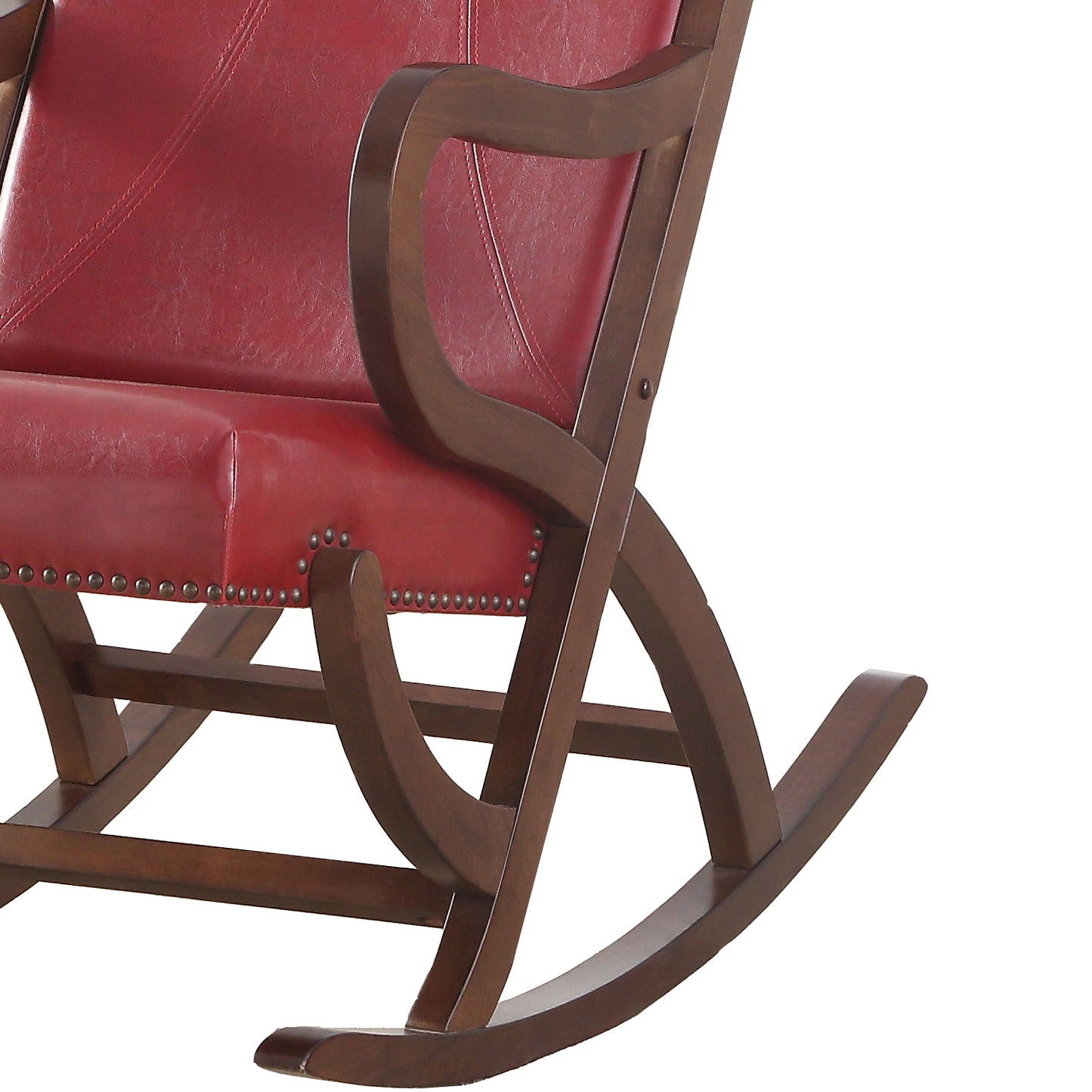 Hartley Rocking Chair with Padded Seat - Burgundy