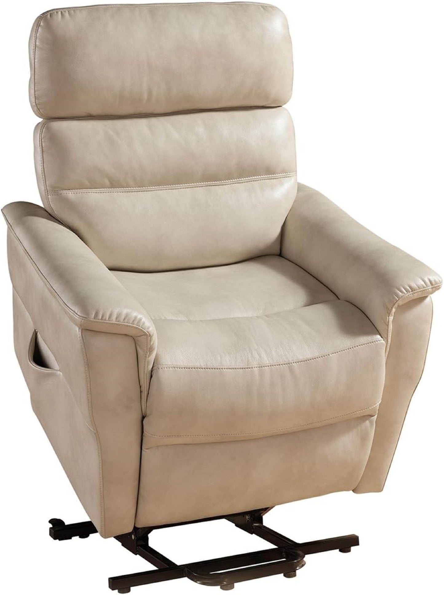 Zander Faux Leather Upholstered Power Reclining Chair - Cream