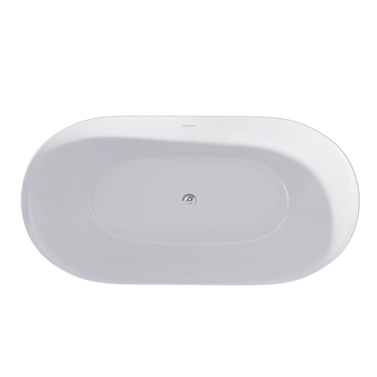 Onpa 55" Oval Shape  Acrylic Freestanding  Soaking Bathtub - Gloss WhiteOnpa