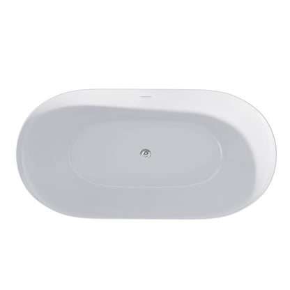 Nuvo 51" Acrylic Free Standing Oval Shape Soaking Tub - Gloss White