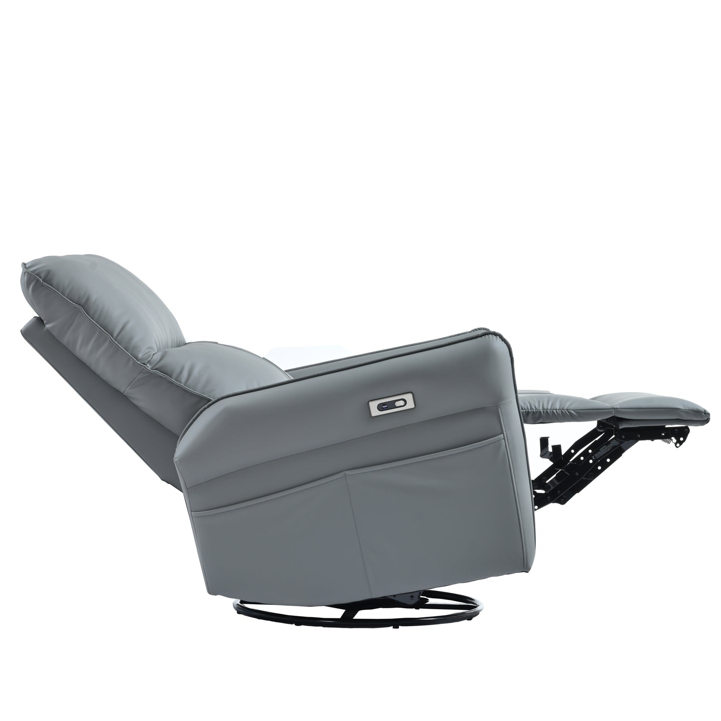 Amos Power Swivel Rocker Recliner Chair - Gray