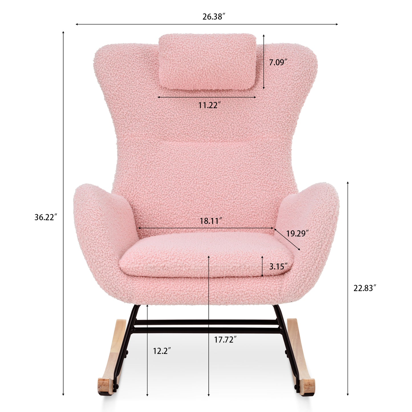 Anton Rocking Chair - Pink