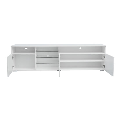 Ivan TV Stand LED High Gloss Doors - White