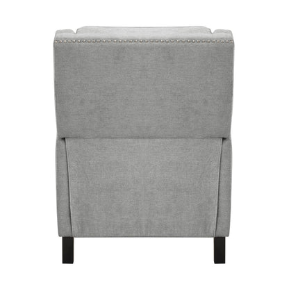 Burch Fabric Upholstered Nailhead Trim Reclining Chair - Gray