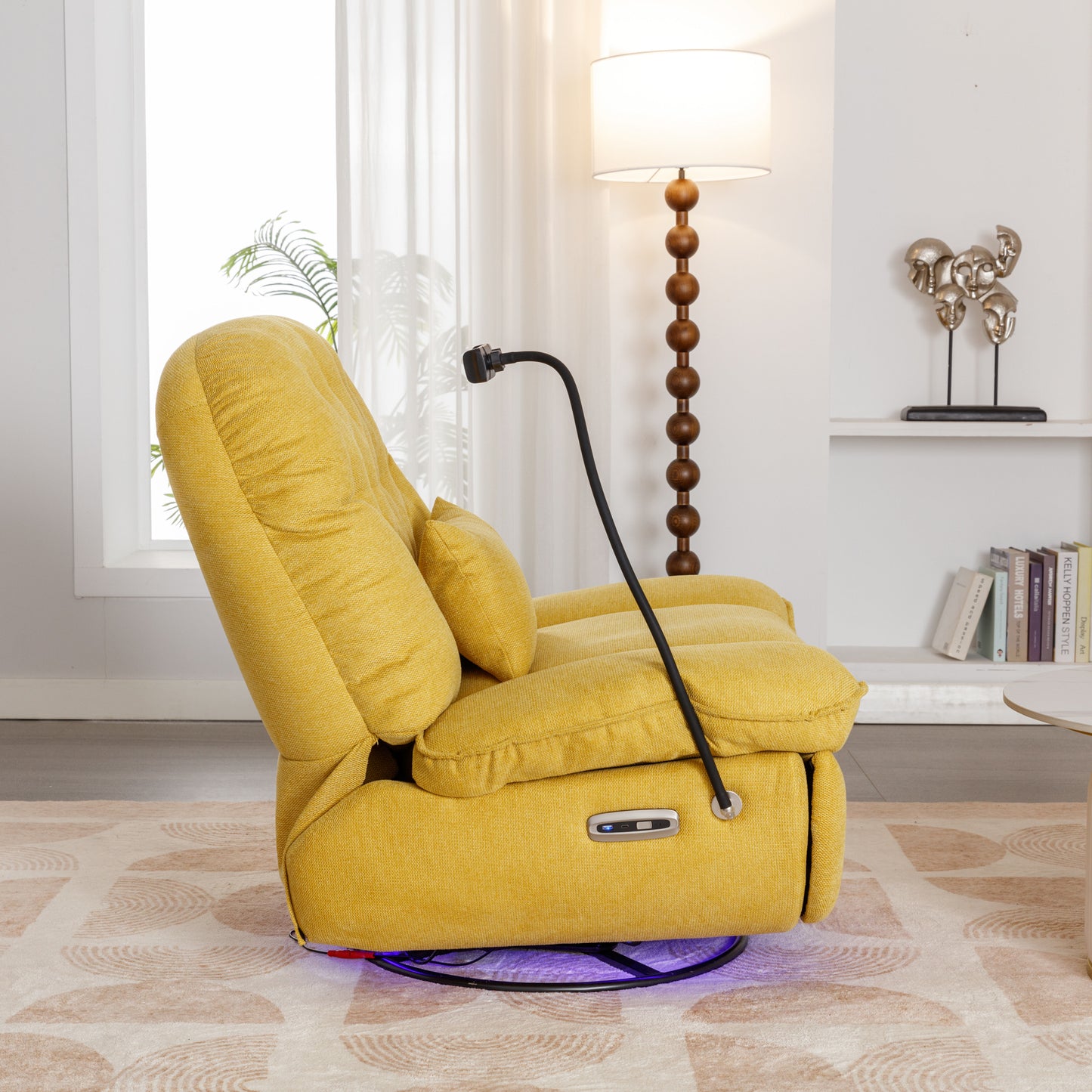 Roxie 270 Degree Swivel Power Recliner with Voice Control - Yellow