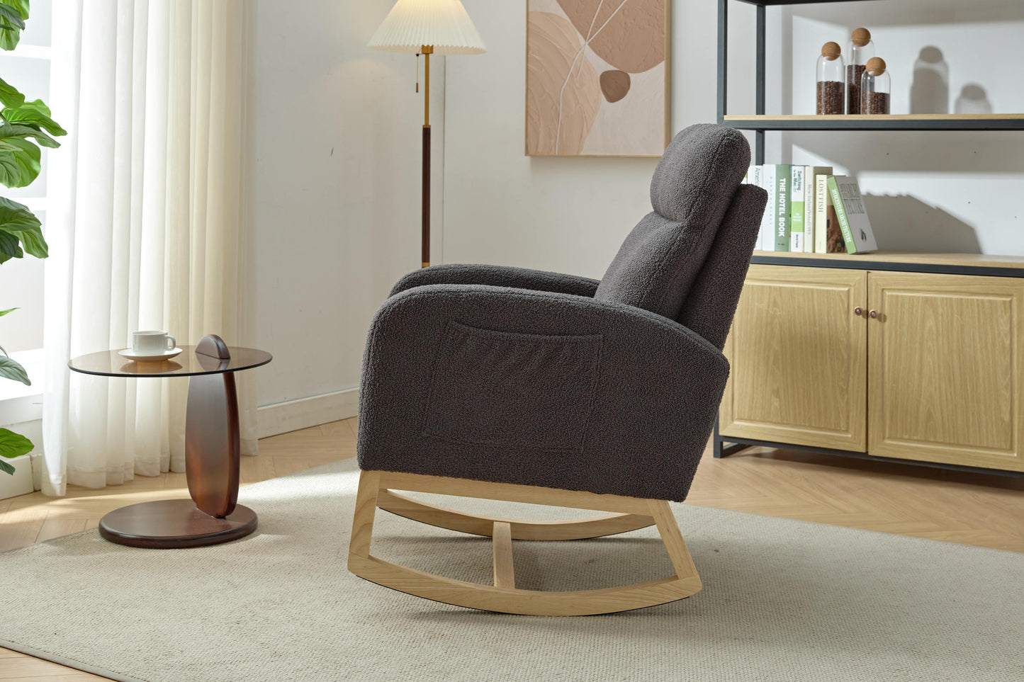 Parker Modern Accent Rocking Chair - Gray