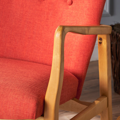 Shania Solid Wood Rocking Chair - Orange