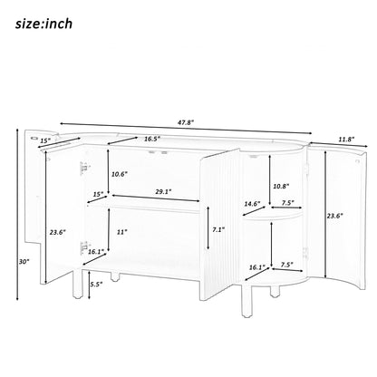 U Storage Sideboard Cabinet - Walnut