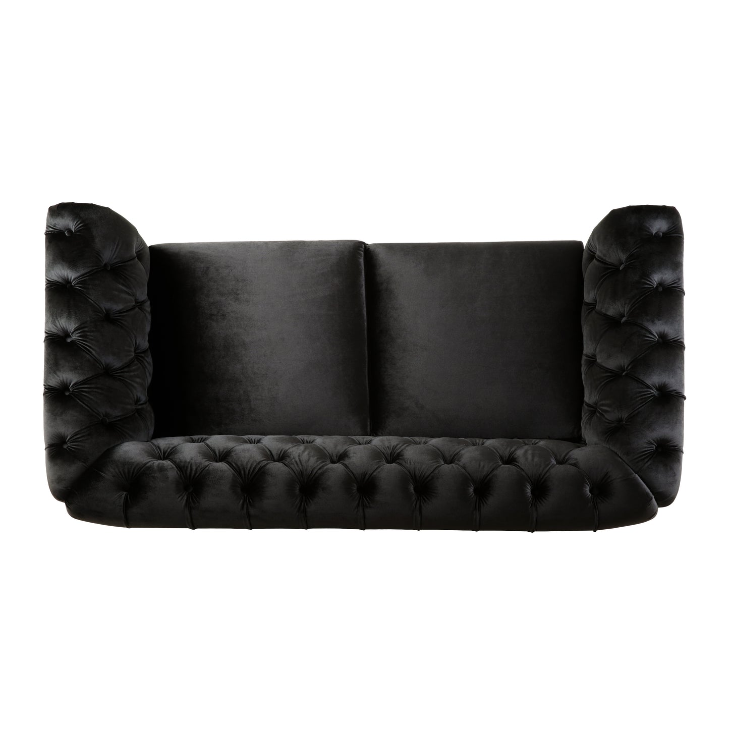 Vivalux Velvet Loveseat Sofa - Black