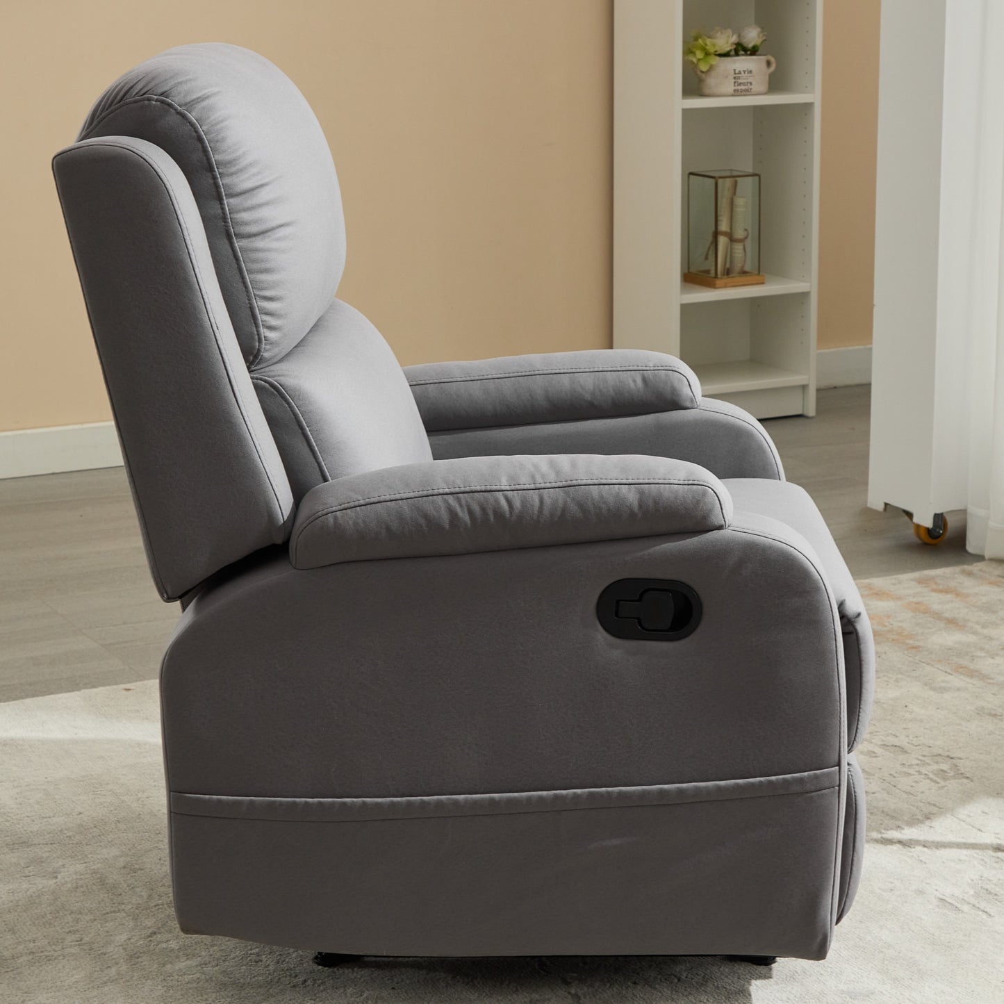 Davila Manual Reclining Sofa Chair with Footrest - Gray