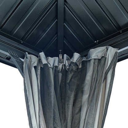 Afix 10 X 12 ft  Permanent Hardtop Gazebo Canopy - Black