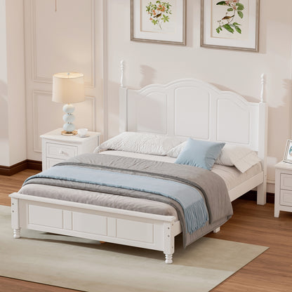 Quarto Full Size Wood Platform Bed Frame - White