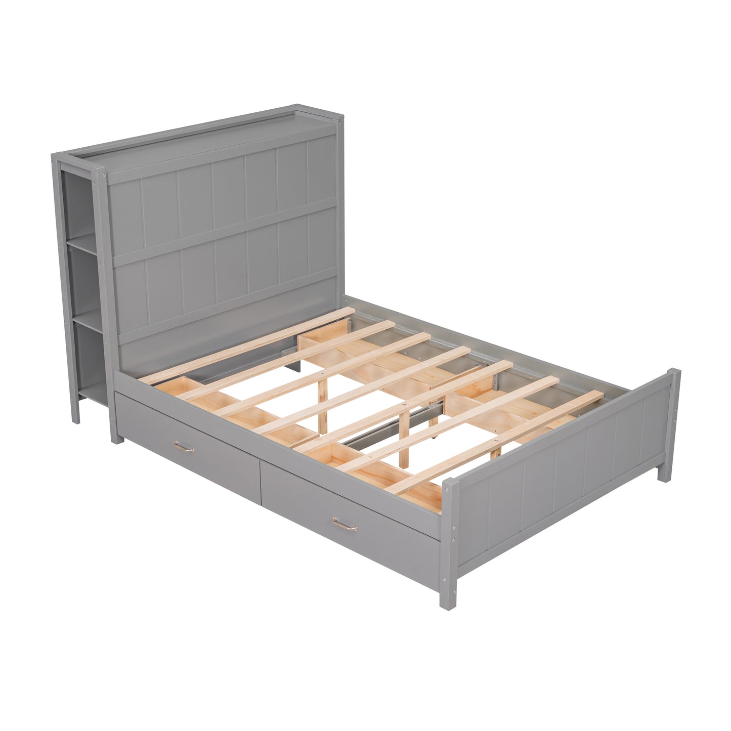 Zeal Full Size Platform Bed w Storage - Gray