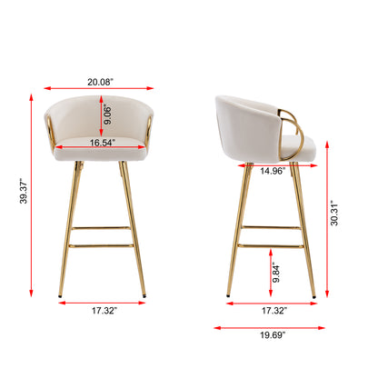 Sip Bar Stools 30 Inch - Cream  Set of 2