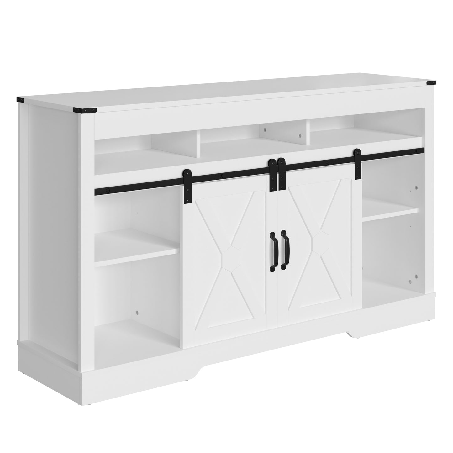 Mena 58" Farmhouse Double-Door TV Cabinet - White