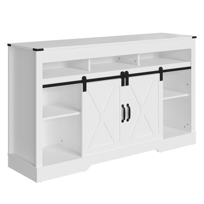 Mena 58" Farmhouse Double-Door TV Cabinet - White