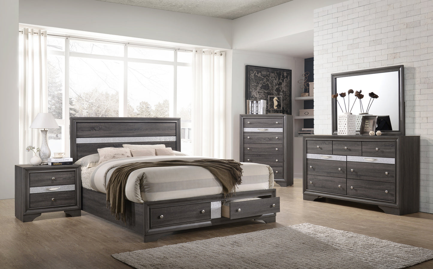 Matrix 7 Drawer Dresser - Gray