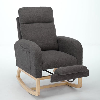 Parker Modern Accent Rocking Chair - Gray