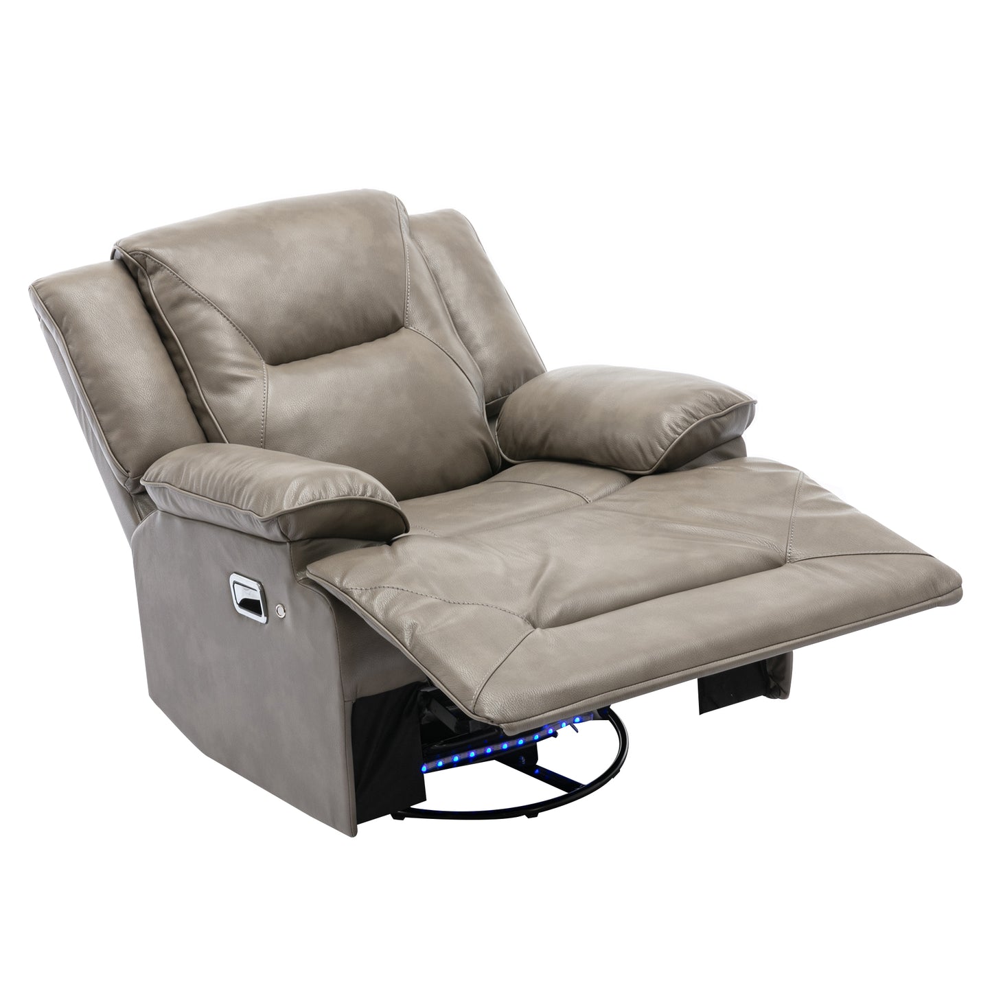 Meyer 360° Swivel and Rocking Manual Recliner Chair with a LED - Gray