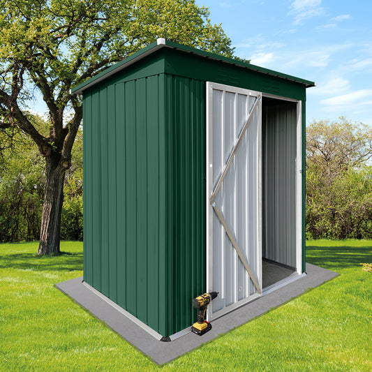 Nister 5 X 4 ft Metal Garden Sheds Outdoor Storage - Green