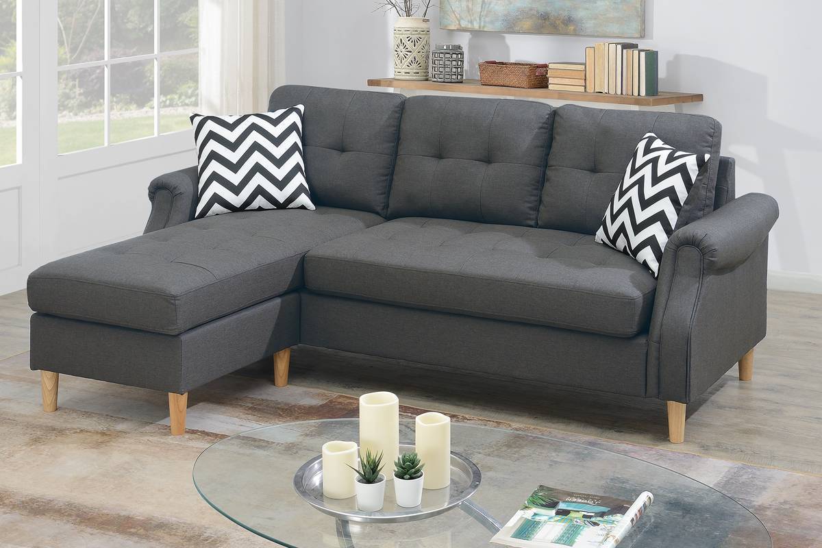 Carmen Corner Reversible Sectional Sofa - Gray