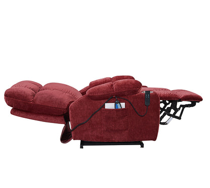 Lila Dual Motor Power Lift Recliner Chair with Heat Massage - Red