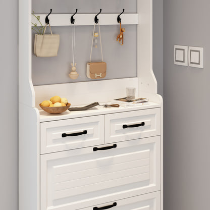 Chelsea II Shoe Storage Cabinet - White+Oak