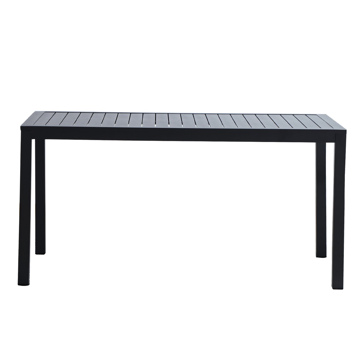 Tobi Outdoor Rectangle Aluminum Dining Table - Black