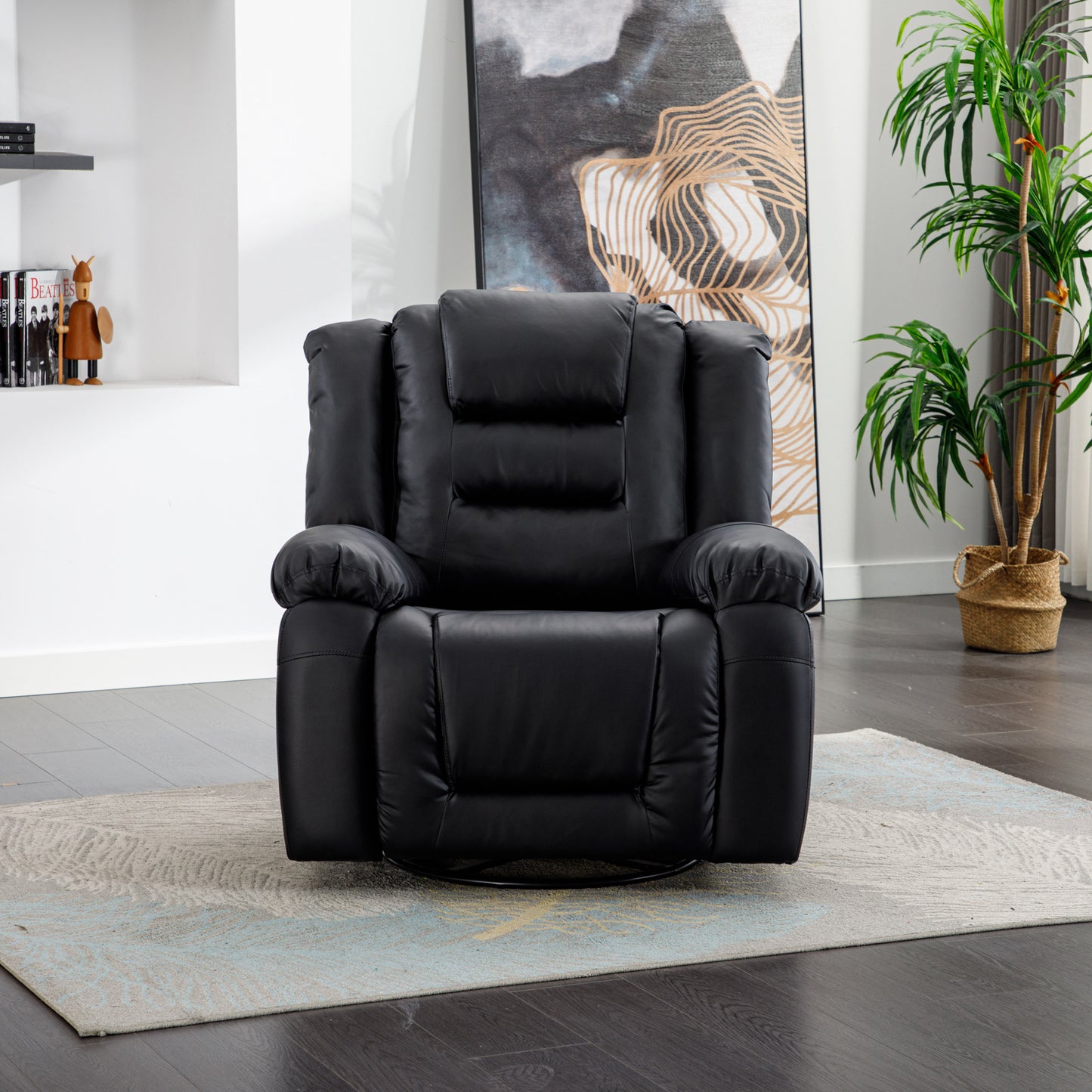 Becerra 360° Swivel Rocker Recliner - Black