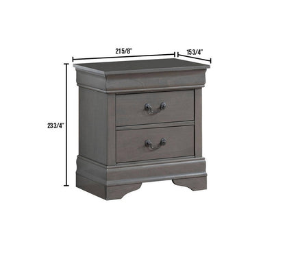 English Antique Solid wood  Nightstand - Gray