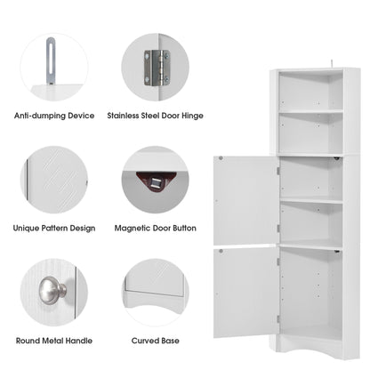 Skyward Bathroom Corner Cabinet - White