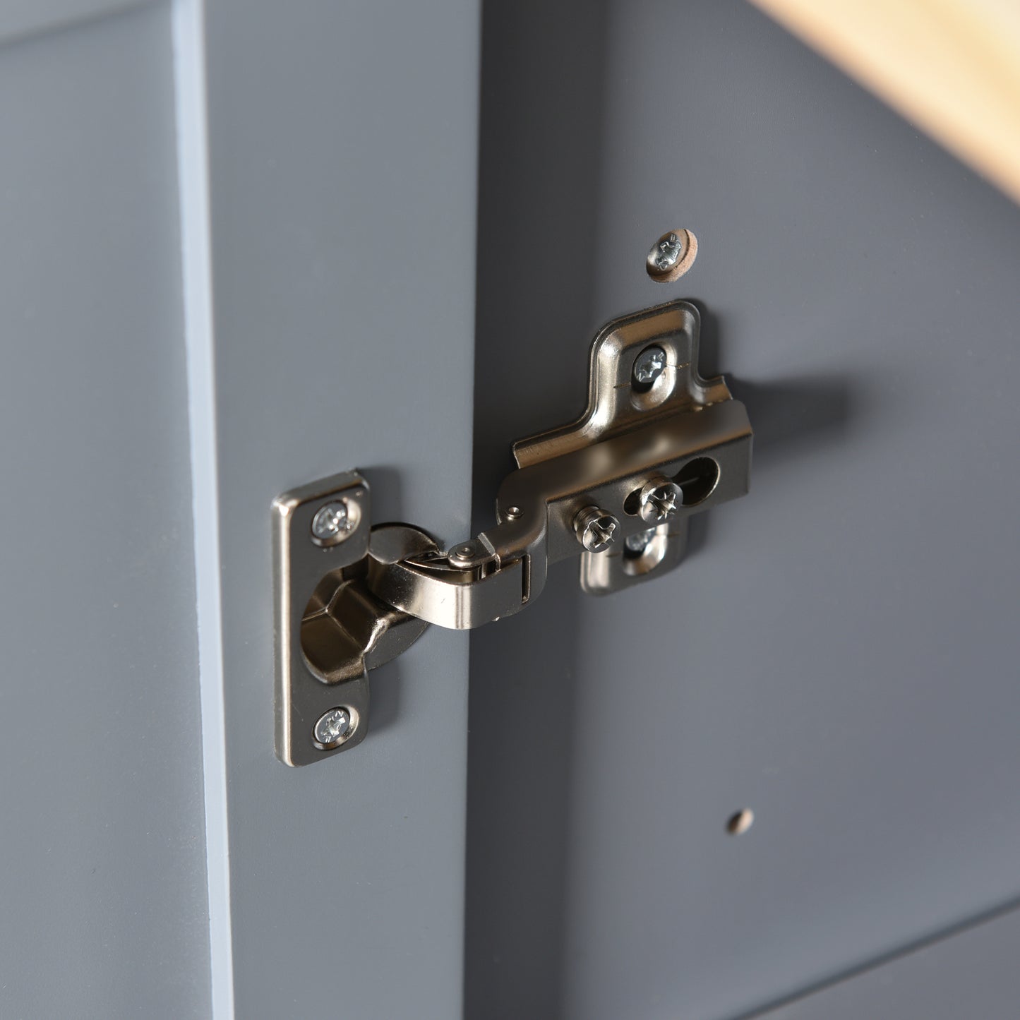 Oasis Kitchen Island with Solid Wood Top and Locking Wheels - Grey Blue