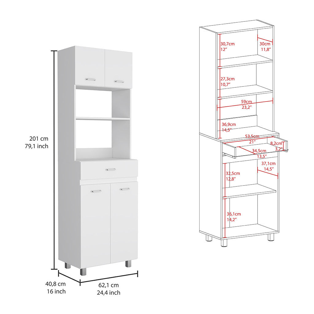 Caribe Microwave Cabinet - White