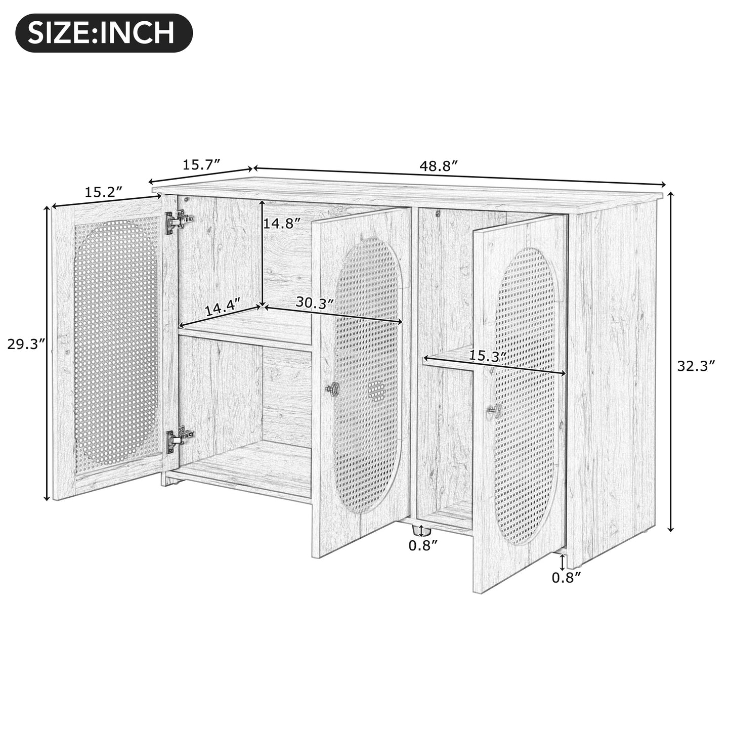 Obrien Sideboard Buffet - Natural